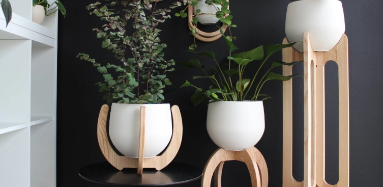 white plant stand