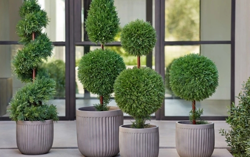 outdoor artificial plants in pots