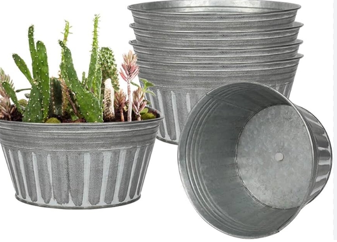 metal plant pots