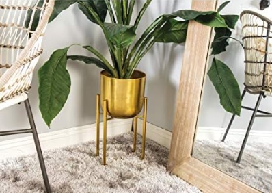 large gold plant pot