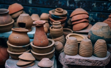 unglazed terracotta pots