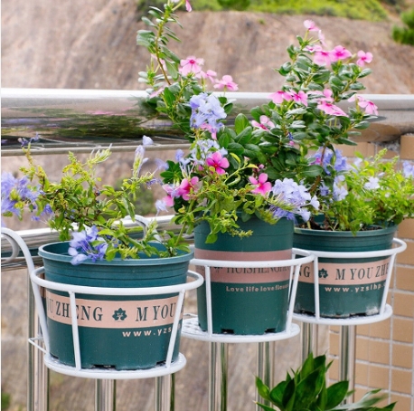 rail hanging planters