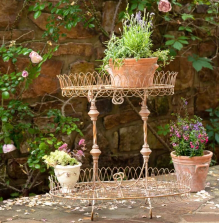 wrought iron plant stands outdoor