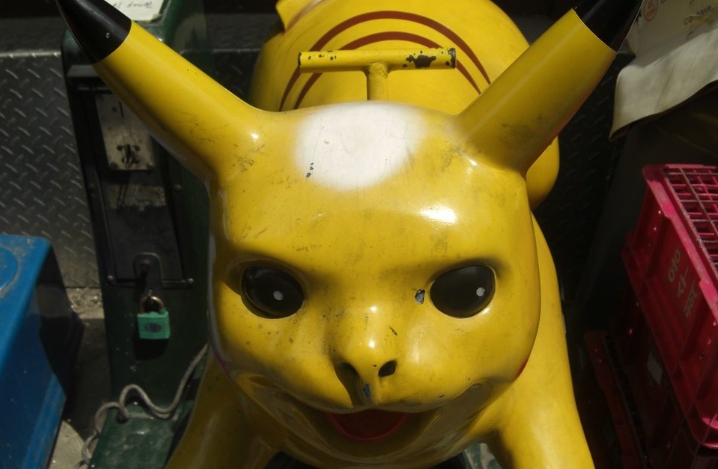 creepy pikachu statue