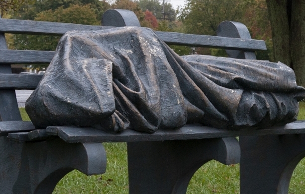 jesus bench statue