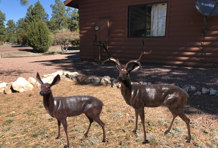 bronze deer statue outdoor